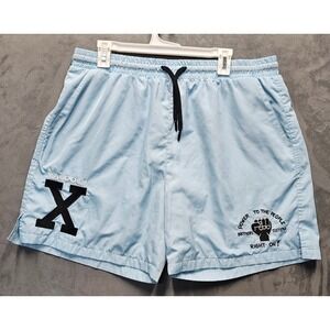 Shoe Palace Malcolm X Mesh Athletic Short Light Blue 2XL (36) Africa Map Graphic